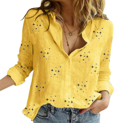 Blusa Estampada Holgada de Manga Larga - Estilo Europeo y Americano