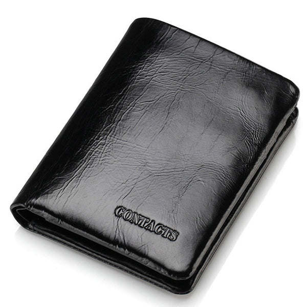 Billetera Hombre Cuero Genuino Oil Wax - Estilo Premium