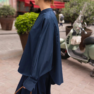 Conjunto de Dos Piezas: Camisa Suelta con Cuello Mao y Pantalón Ancho - Image 11