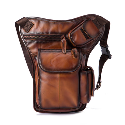 Bolsa de Cintura de Cuero Curtido al Aceite Vintage para Hombre - Estilo Outdoor - Image 13