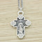 Collar de Plata Esterlina con Colgante Cruz y Flor de Cerezo Vintage Unisex