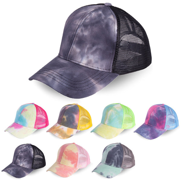 Gorra de Béisbol Tie-Dye con Cola de Caballo