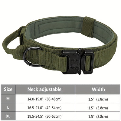 Collar Táctico Militar Reforzado para Perros Medianos y Grandes con Manija de Control - Image 4