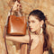 Bolsa de Cuero Encerado para Mujer - Bandolera Tipo Balde Portátil