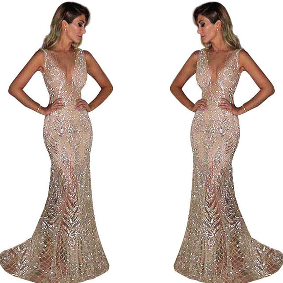 Vestido Sin Mangas con Escote en V y Encaje