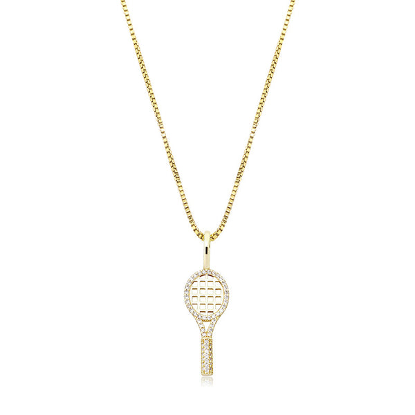 Collar Deportivo de Raqueta de Tenis con Circonitas - Estilo Hip-hop Femenino - Image 3