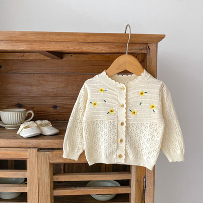 Cardigan Hueco con Flores Bordadas y Protección Solar - Image 3