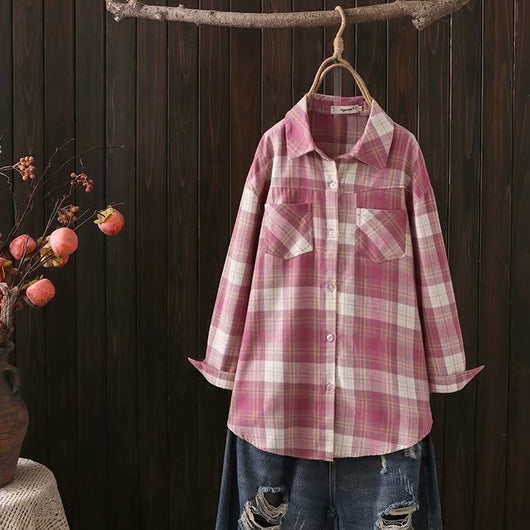 Camisa de Cuadros Manga Larga Estilo Básico - Image 11