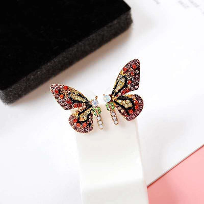 Aretes de Mariposa de Cristal Multicolor - Image 6