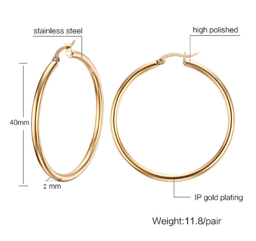 Aretes Grandes de Acero Inoxidable Llamativos - Image 5