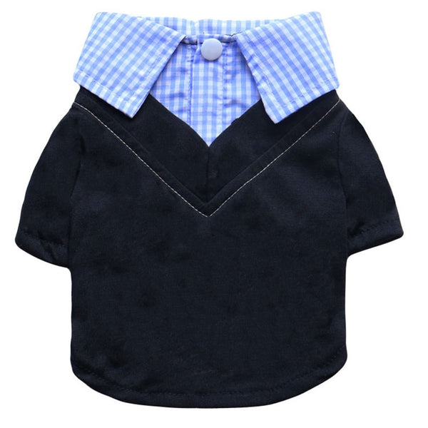 Traje de Gala con Cuello Puntiagudo a Cuadros para Perros