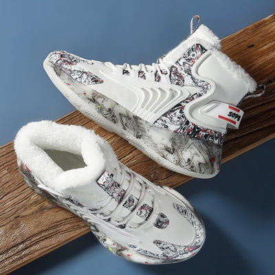 Zapatillas de Baloncesto Altas de Algodón Pluché para Hombre - Image 10