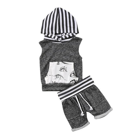 Conjunto de Dos Piezas con Capucha Estampado Dinosaurio