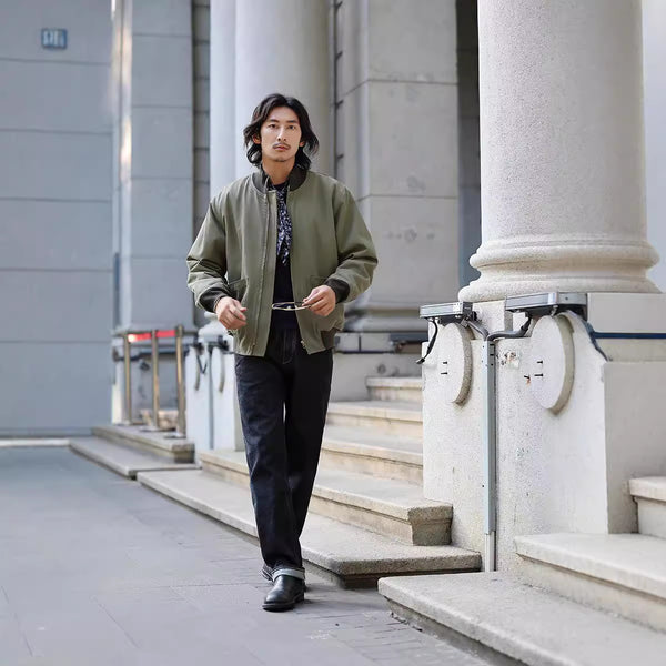 Chaqueta Abrigo Cuello Alto Liso y Versátil