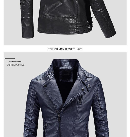 Chaqueta de Cuero PU con Forro Polar para Hombre - Estilo Moderno - Image 18