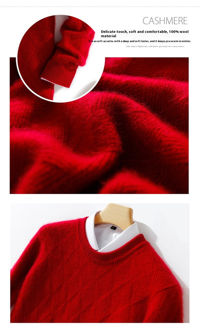 Suéter de Lana Pura para Hombre - Cuello Redondo Holgado y Acolchado - Image 20