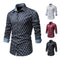 Camisa de Manga Larga para Hombre con Cuadros de Diamante y Contraste de Colores