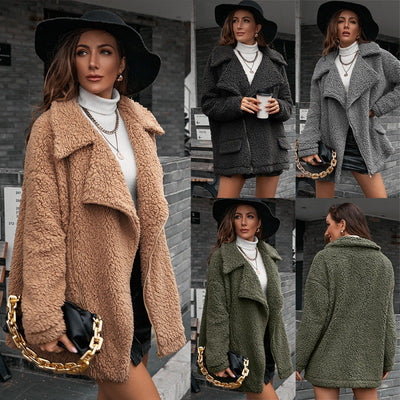 Abrigo Holgado de Forro Polar Grueso con Cierre y Detalles de Pelaje - Image 22