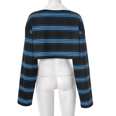 Polo de Rayas Otoñal con Cuello Clásico y Mangas Largas - Image 14