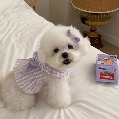 Vestido Princesa para Perro con Mangas Volantes y Rayas Adorables - Image 4