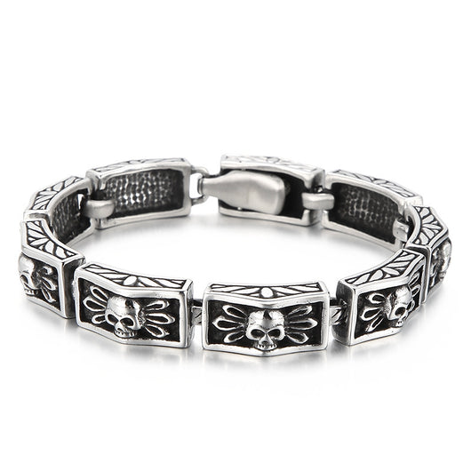 Pulsera de Calavera Punk Encaje Desgastado para Hombre - Image 6
