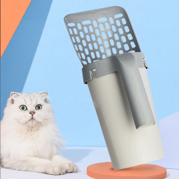 Conjunto Caixa de Areia com Caixa de Armazenamento e Pá Inteligente para Gatos Preguiçosos