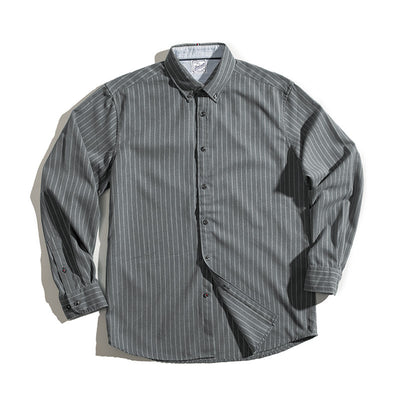 Camisa Retro Americana Madden Workwear a Rayas Verticales Azul Índigo - Image 7