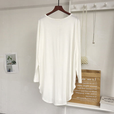 Blusa Suelta Irregular de Capas Delgada - Top Midi Versátil - Image 12