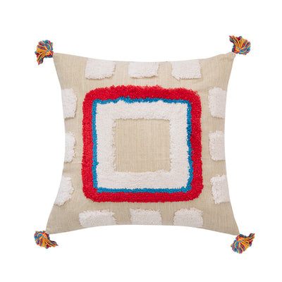 Funda de Almohada con Diseño Geométrico y Borlas - Image 7