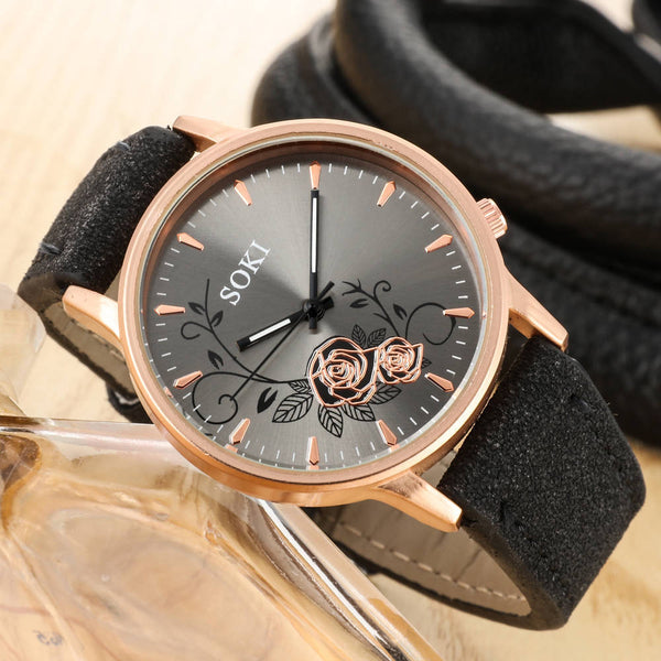 Reloj de Moda Coreana con Flores - Diseño Elegante y Minimalista para Estudiantes
