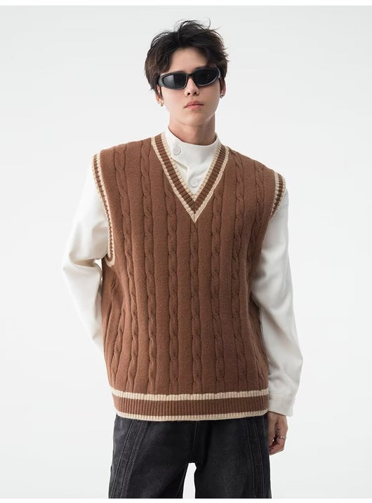Chaleco Tejido Cuello V Estilo British College - Image 8