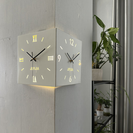 Reloj de Pared Decorativo Doble Cara con Vinilo Adhesivo para Dormitorio