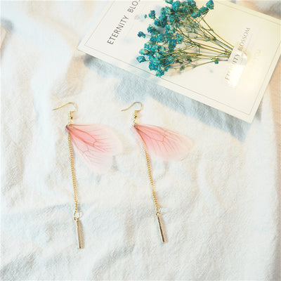 Aretes de Mariposa con Borlas de Plumas Largas - Image 4