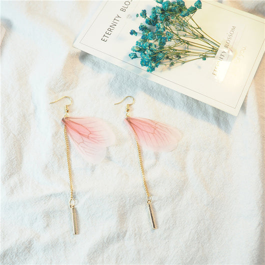 Aretes de Mariposa con Borlas de Plumas Largas - Image 4