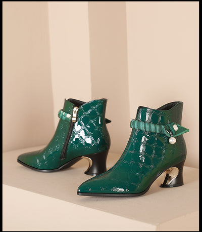 Botas de Cuero Charol con Tacón Robusto y Punta Afilada - Image 11