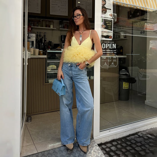 Tirantes Patchwork de Malla con Escote en V para Mujer - Image 2