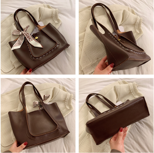 Pañuelo de Seda con Estampado de Puntos y Moño - Bolsa Pequeña Coordinable - Image 10