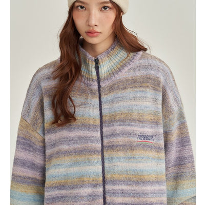 Cardigan Tejido con Rayas Degradadas en Colores - Image 5