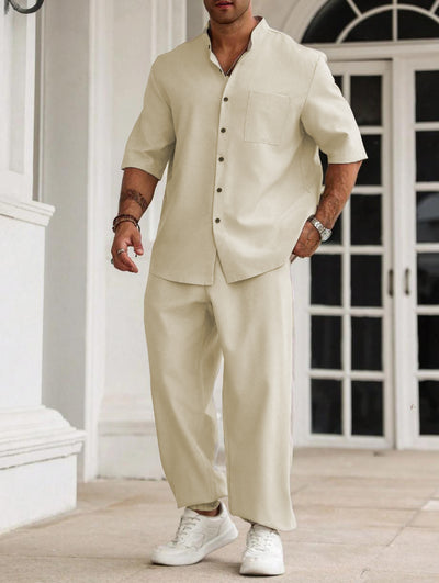 Pantalones Cortos Casuales de Algodón y Lino para Hombre - Image 22