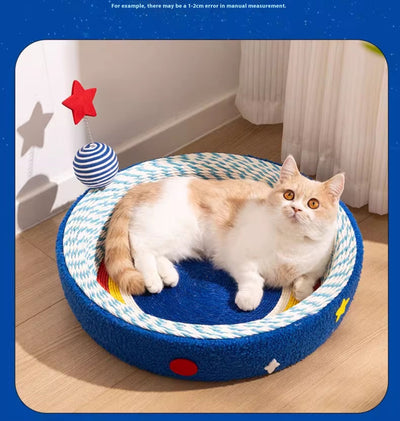 Rascador Tejido Redondo Diseño Cielo Estrellado para Gatos - Image 7