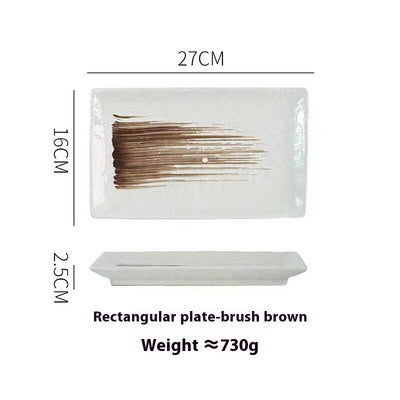 Plato Rectangular de Cerámica Estilo Japonés para Sushi y Presentación - Image 14