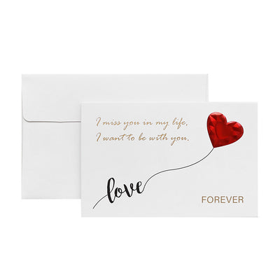 Tarjeta de Felicitación Corazón Rojo - Te Amo Por Siempre con Sobres - Image 23