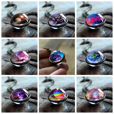 Collar Reversible de Galaxia Nebulosa Doble Cara