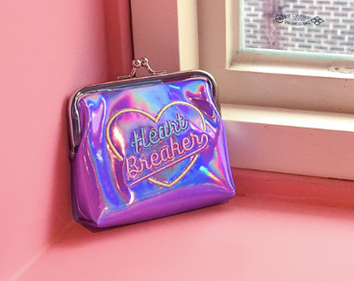 Cartera Holográfica Harajuku Girl Crush con Bordado Láser - Billetera Corta Multiusos