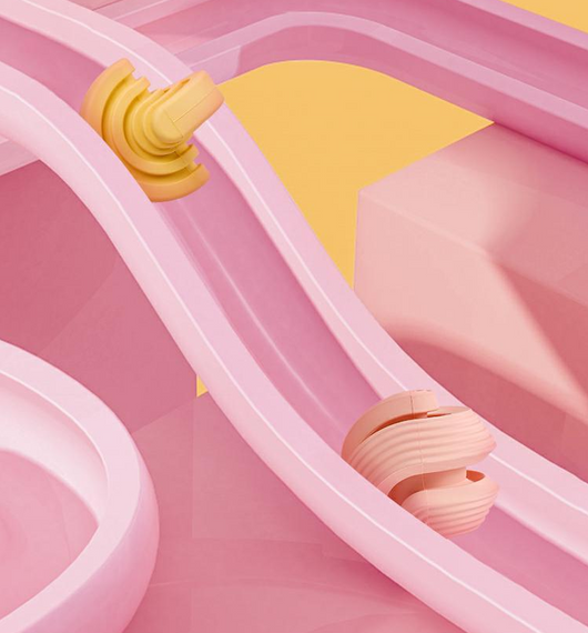 Pink rubber dog molar teeth relief bouncy ball being rinsed with water, showing its textured surface. - Image 5