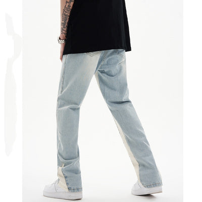 Pantalones Vaqueros Casuales con Diseño Patchwork para Hombre - Image 13