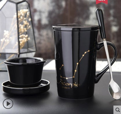 Taza de Cerámica Creativa con Tapa, Cuchara y Filtro para Té - Image 13