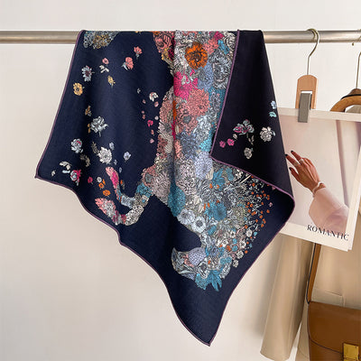 Pañuelo de Seda y Lana Tropical Bicolor - Image 10