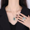 Anillo de Plata S925 Textura Diamante Alto Carbono Estilo Retro