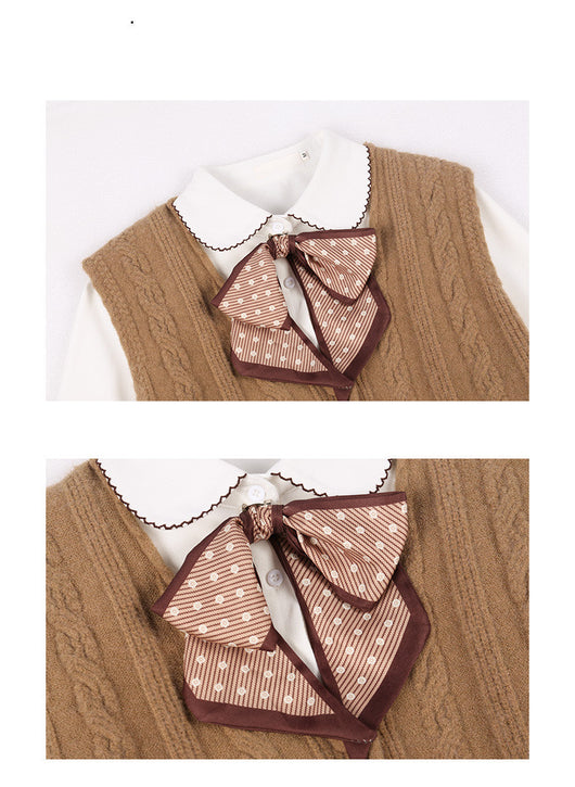 Conjunto Preppy de Chaleco y Camisa - Traje Dos Piezas Elegante - Image 8